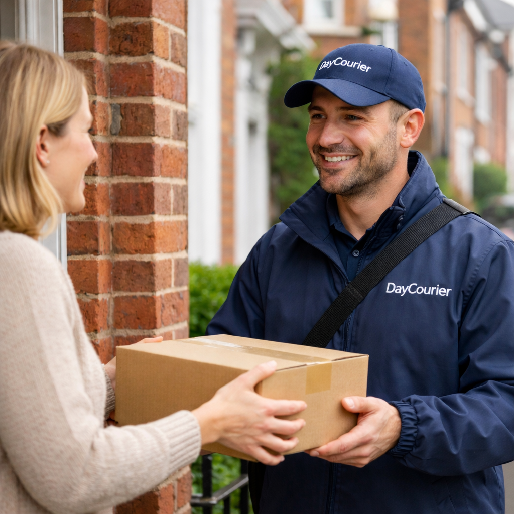Same-day courier delivering parcel to home in Surrey – Collect & Deliver service